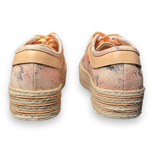 Call It Spring Platform Espadrille Sole Sneakers Orange Snakeskin Print Size 9 - Picture 6 of 8